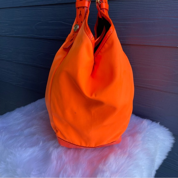 Authentic GIVENCHY Nylon Handbag Neon Shoulder Bag Top Handle Oversized Tote - Picture 4 of 12